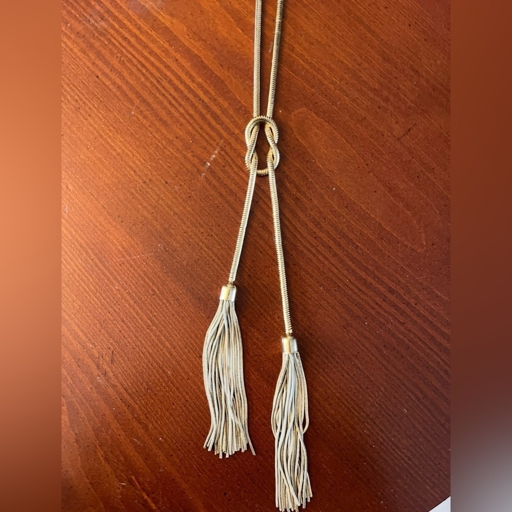 Vintage Lariat Necklace Gold & Silver Tone